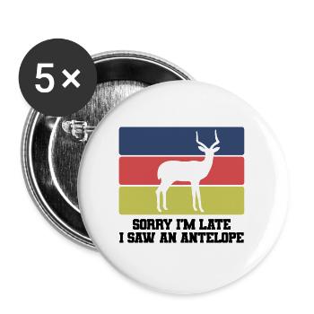 Dicton humoristique d’antilope - Lot de 5 grands badges (56 mm) - blanc - Devant