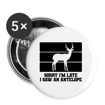 Dicton humoristique d’antilope - Lot de 5 grands badges (56 mm) - blanc - Devant