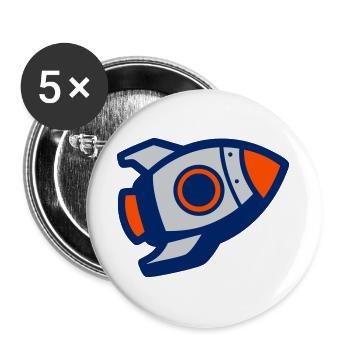 Launching Rocket Silhouette - Buttons large 2.2''/56 mm (5-pack) - white - Front