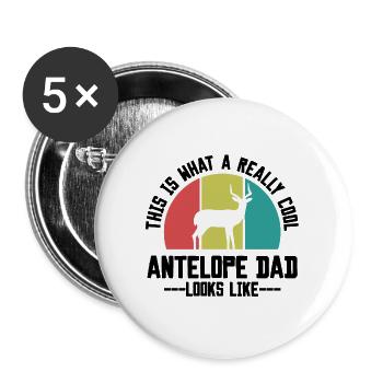 Antelope Dad Retro - Buttons large 2.2''/56 mm (5-pack) - white - Front