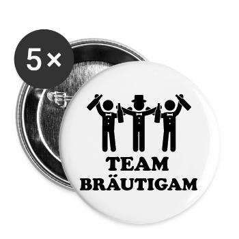 braeutigam_party_team - Buttons groß 56 mm (5er Pack) - Weiß - Vorne