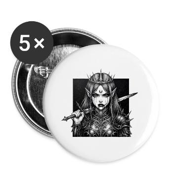 Moon Queen Elven Warrior - Buttons large 2.2''/56 mm (5-pack) - white - Front