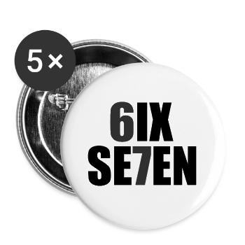 Six Seven - 67 - Meme - Basketball - 6-7 - Buttons groß 56 mm (5er Pack) - Weiß - Vorne
