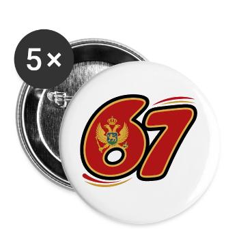 67 Édition Montenegro - Lot de 5 grands badges (56 mm) - blanc - Devant