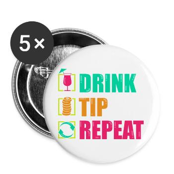 waiter bartender bartender bartender barchef - Buttons large 2.2''/56 mm (5-pack) - white - Front