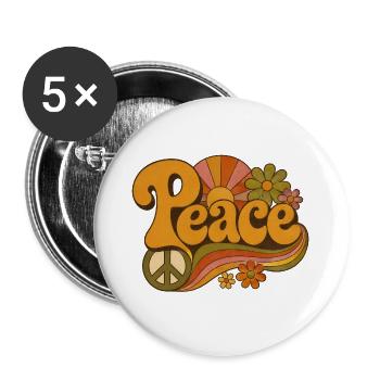 Friede - Buttons groß 56 mm (5er Pack) - Weiß - Vorne
