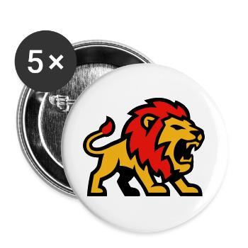 Logo de la mascotte du Lion - Lot de 5 grands badges (56 mm) - blanc - Devant