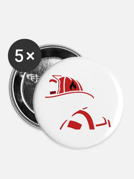 Rettungshund Profil Grafik - Buttons groß 56 mm (5er Pack) - Weiß