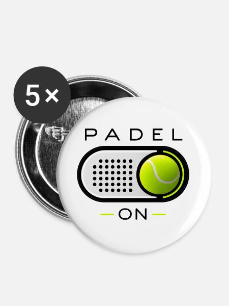 Padel-Modus an - Buttons groß 56 mm (5er Pack) - Weiß