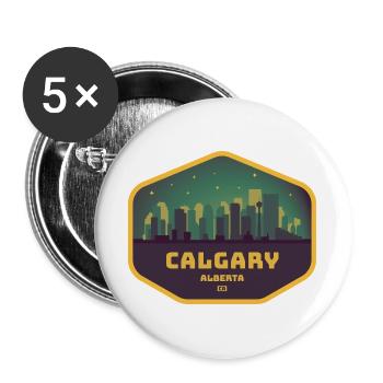 Calgary Skyline Gold - Buttons groß 56 mm (5er Pack) - Weiß - Vorne