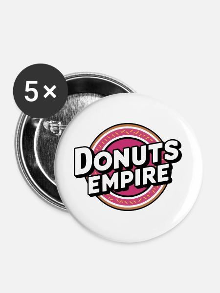 Donuts-Imperium - Buttons groß 56 mm (5er Pack) - Weiß