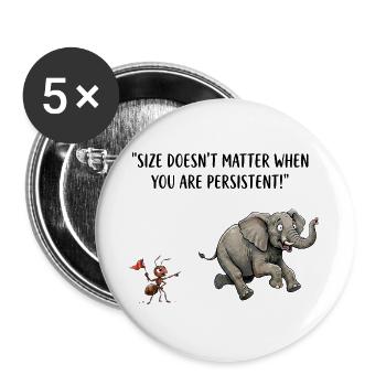 Size Doesn't Matter - Buttons groß 56 mm (5er Pack) - Weiß - Vorne