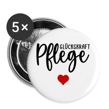 Pflege Pflegefachkraft Herz - Buttons groß 56 mm (5er Pack) - Weiß - Vorne
