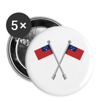 Samoanische Flagge - Buttons groß 56 mm (5er Pack) - Weiß - Vorne