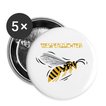 Wespenzüchter Logo - Buttons groß 56 mm (5er Pack) - Weiß - Vorne