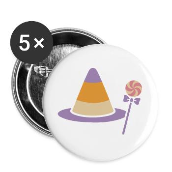 Candy Corn Hut – Süßes Halloween Symbol - Buttons groß 56 mm (5er Pack) - Weiß - Vorne