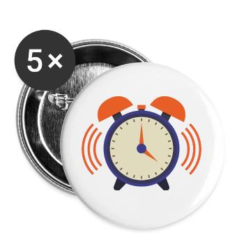 Wecker - Buttons groß 56 mm (5er Pack) - Weiß - Vorne