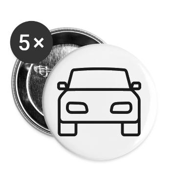 Frontansichts-Symbol des Autos - Buttons groß 56 mm (5er Pack) - Weiß - Vorne