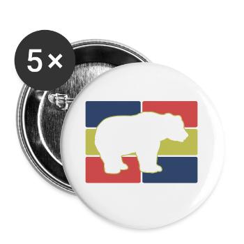 Bär Silhouette Geometrisch - Buttons groß 56 mm (5er Pack) - Weiß - Vorne