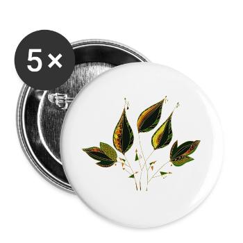 Blätter - Buttons groß 56 mm (5er Pack) - Weiß - Vorne