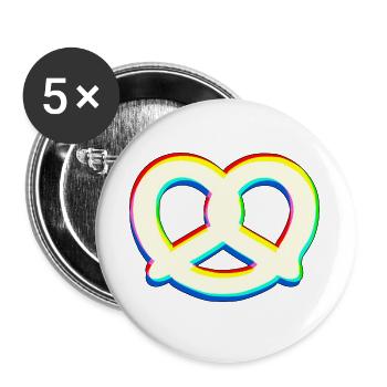 EDM Pretzel – Elektronische Tanzmusik - Buttons groß 56 mm (5er Pack) - Weiß - Vorne