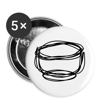 Futternapf handgezeichnet - Buttons groß 56 mm (5er Pack) - Weiß - Vorne