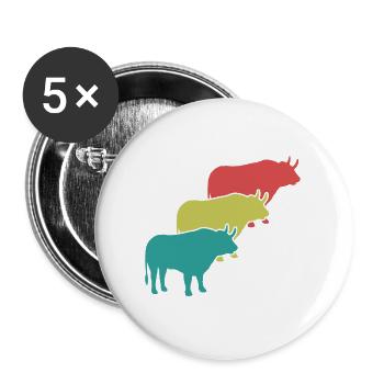 Stier Kraft Trio - Buttons groß 56 mm (5er Pack) - Weiß - Vorne