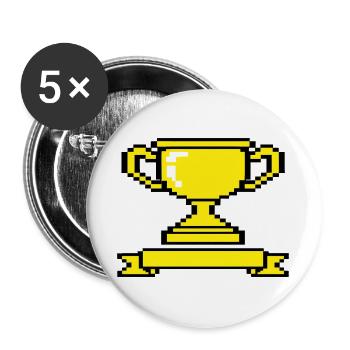 Pokal - Buttons groß 56 mm (5er Pack) - Weiß - Vorne