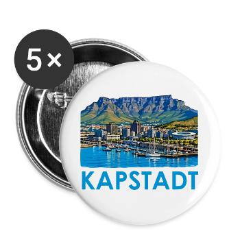 Kapstadt Hafenstadt Skyline - Buttons groß 56 mm (5er Pack) - Weiß - Vorne