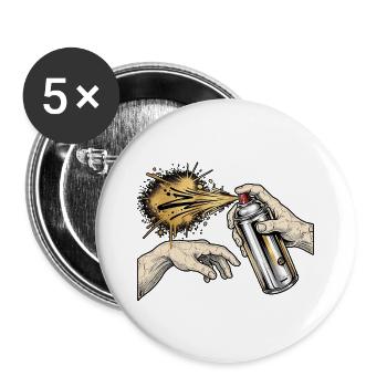 Die Erschaffung Adams Spraydose - Buttons groß 56 mm (5er Pack) - Weiß - Vorne