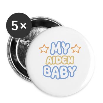 Aiden als Spruch - Buttons groß 56 mm (5er Pack) - Weiß - Vorne