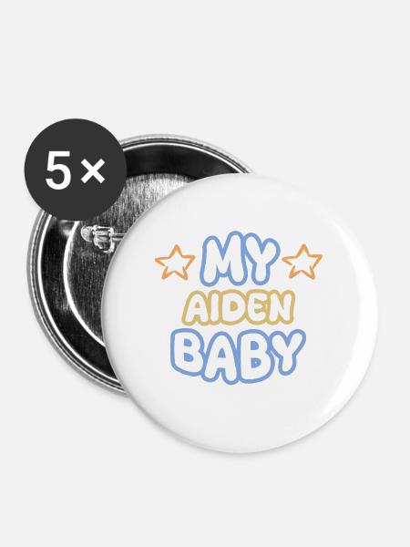 Aiden als Spruch - Buttons groß 56 mm (5er Pack) - Weiß