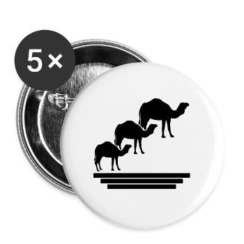 Kamel Silhouetten Trio - Buttons groß 56 mm (5er Pack) - Weiß - Vorne