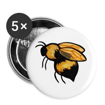 Aquarell Bee Burst - Buttons groß 56 mm (5er Pack) - Weiß - Vorne