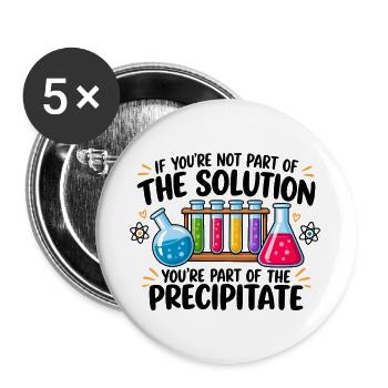 Funny Science Wortspiel Organische Chemie-Labortechniker - Buttons groß 56 mm (5er Pack) - Weiß - Vorne