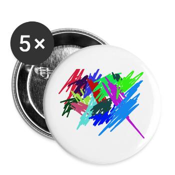 Farben - Buttons groß 56 mm (5er Pack) - Weiß - Vorne
