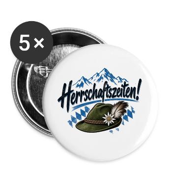 Herrschaftszeiten Trachten Outfit - Buttons groß 56 mm (5er Pack) - Weiß - Vorne