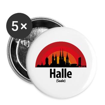 Halle Saale Skyline - Buttons groß 56 mm (5er Pack) - Weiß - Vorne
