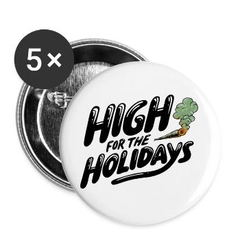 High für die Feiertage - Buttons groß 56 mm (5er Pack) - Weiß - Vorne