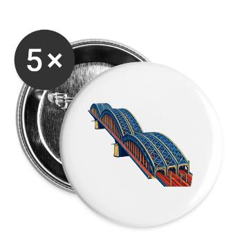 Hohenzollernbrücke Farbkunst - Buttons groß 56 mm (5er Pack) - Weiß - Vorne