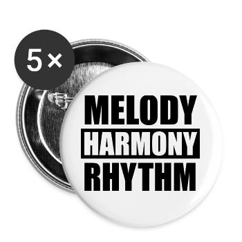 melody harmony rhythm - Buttons groß 56 mm (5er Pack) - Weiß - Vorne