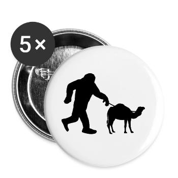 Bigfoot und Kamel - Buttons groß 56 mm (5er Pack) - Weiß - Vorne