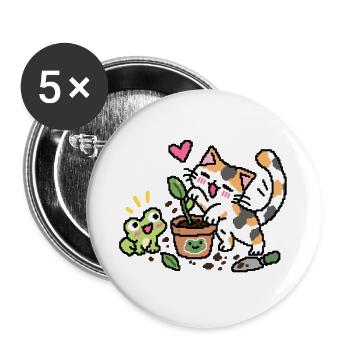 CrazyUna VS Plant - Buttons groß 56 mm (5er Pack) - Weiß - Vorne