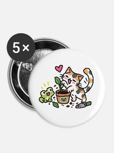 CrazyUna VS Plant - Buttons groß 56 mm (5er Pack) - Weiß