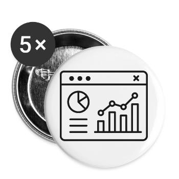 Dashboard Analytics Zeilen-Symbol - Buttons groß 56 mm (5er Pack) - Weiß - Vorne