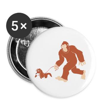 Basset Hound - Buttons groß 56 mm (5er Pack) - Weiß - Vorne