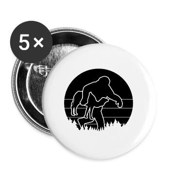 Bigfoot und Kamel - Buttons groß 56 mm (5er Pack) - Weiß - Vorne
