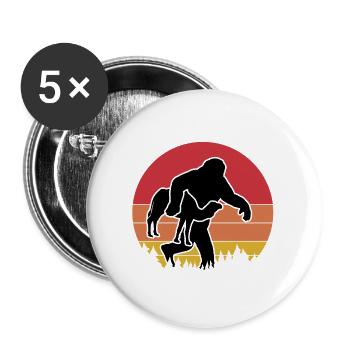 Bigfoot Kamel Retro-Style - Buttons groß 56 mm (5er Pack) - Weiß - Vorne