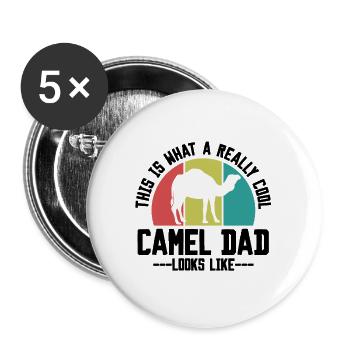 Kamel Papa Retro Style - Buttons groß 56 mm (5er Pack) - Weiß - Vorne