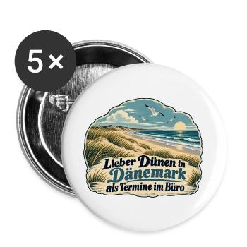 Lieber Dünen in Dänemark - Buttons groß 56 mm (5er Pack) - Weiß - Vorne
